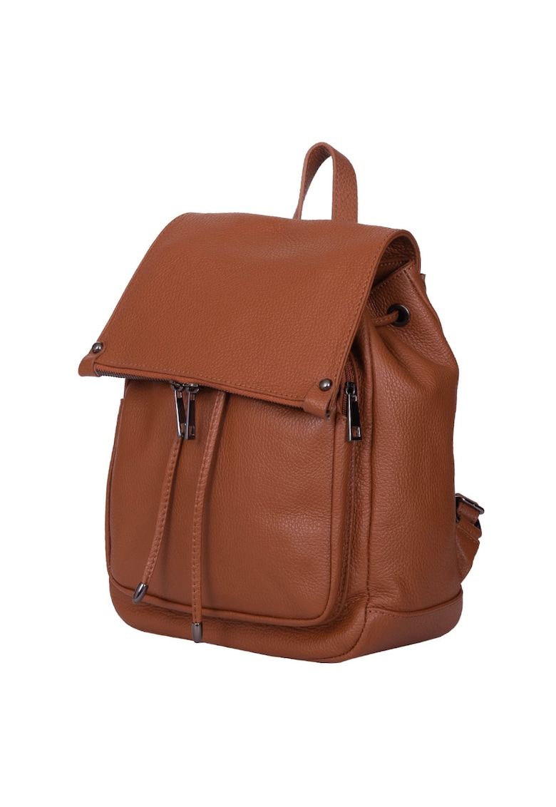 Oferte la Rucsac piele naturala Jimmy verde - Coniac