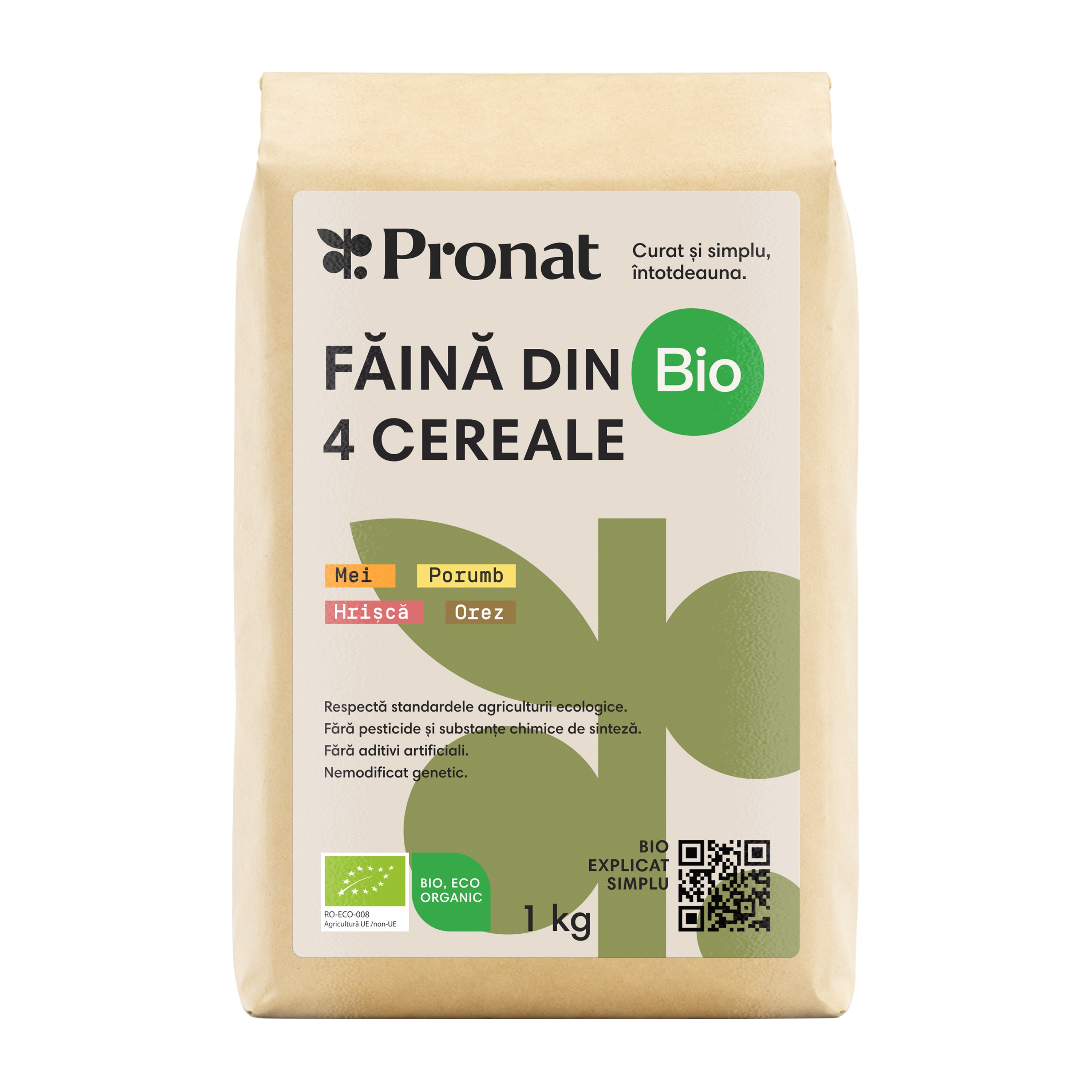 Oferte la Faina bio din 4 cereale natural fara gluten, 1 kg Pronat