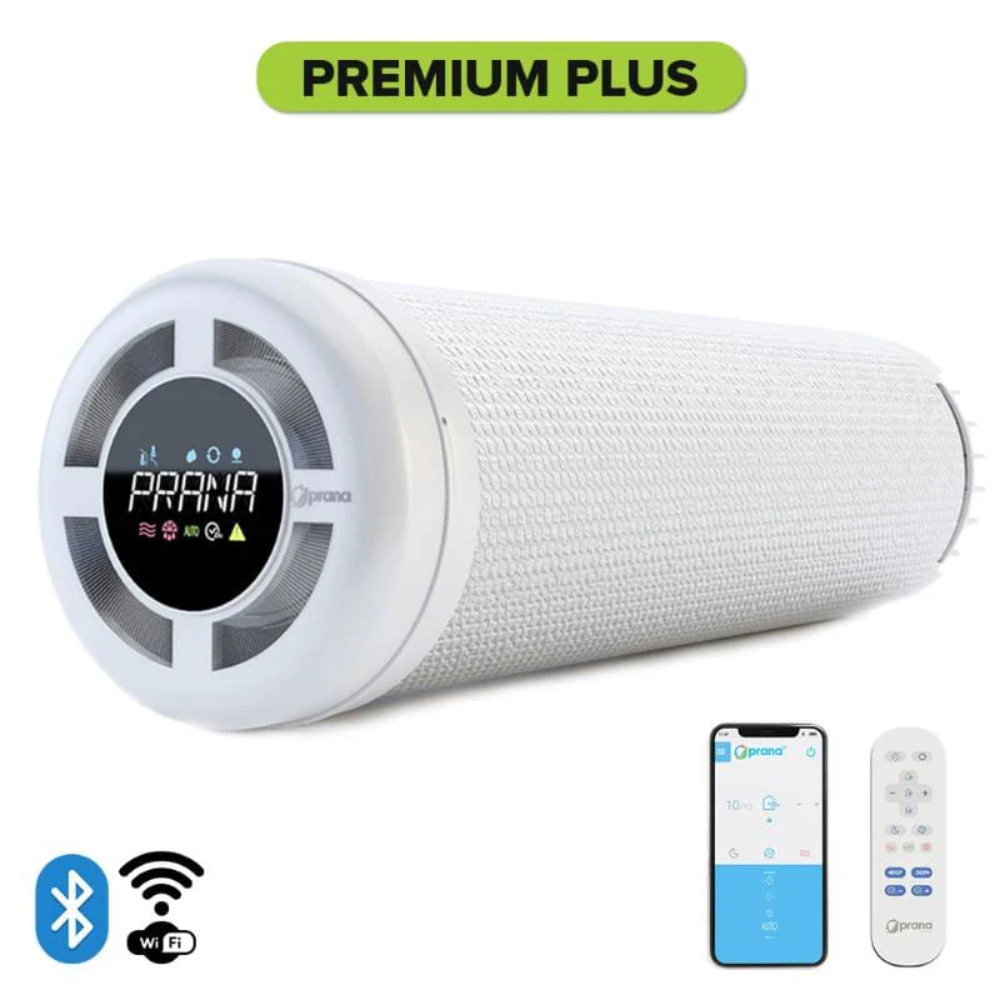 Oferte la Recuperator de caldura Prana 150 Premium Plus, Wi-Fi, 12 W, 70 mc/h, mod de noapte, preincalzire, degivrare, filtru aer, senzor presiune atmosferica, senzor umiditate, senzor temperatura, senzor CO2, senzor voc, D 150 mm