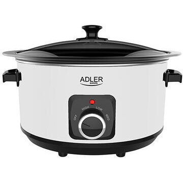 Oferte la Multicooker Slow Cooker 290W 5.8l 3x Viteze de Cald Capac Sticla Ceramica/Inox Alb/Negru