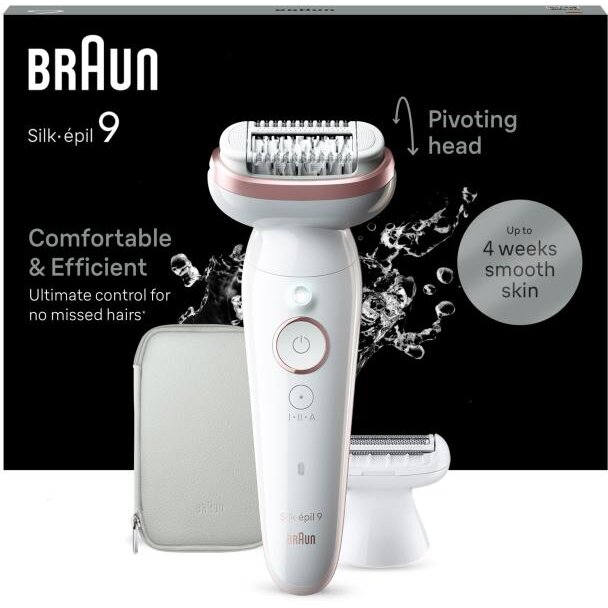 Oferte la Epilator Silk-épil 9 9-030 Wet&Dry Smart Light Autonomie 50 Minute Alb/Roz