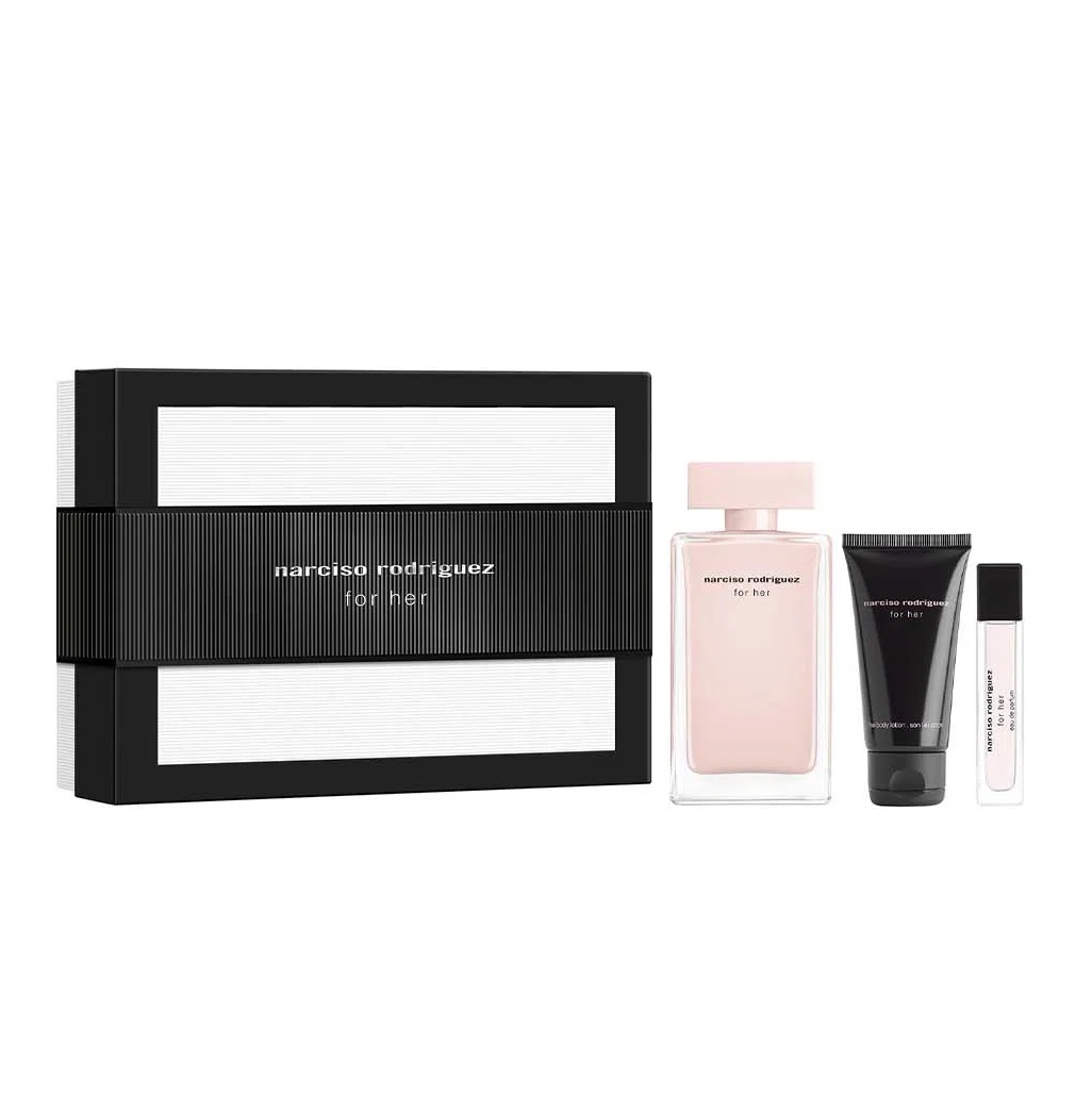 Oferte la Set cadou Narciso Rodriguez For Her Eau de Parfum (Concentratie: Apa de Parfum, Gramaj: 100 ml Apa de Parfum + 50 ml Lotiune de corp + 10 ml Apa de Parfum)