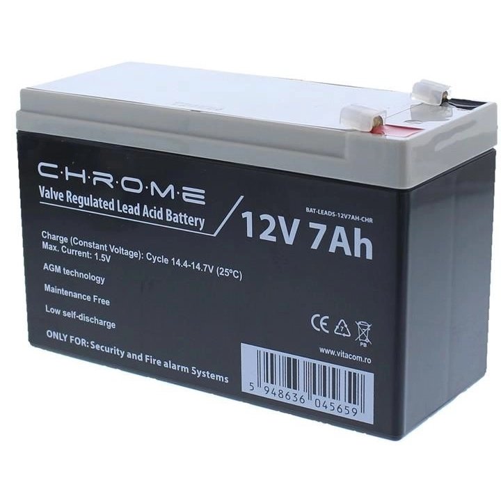 Oferte la Acumulator plumb acid 12V 7Ah, terminal T1/F1 Chrome BAT-LEAD-12V7AH-CHR / BAT-LEADS-12V7AH-CHR