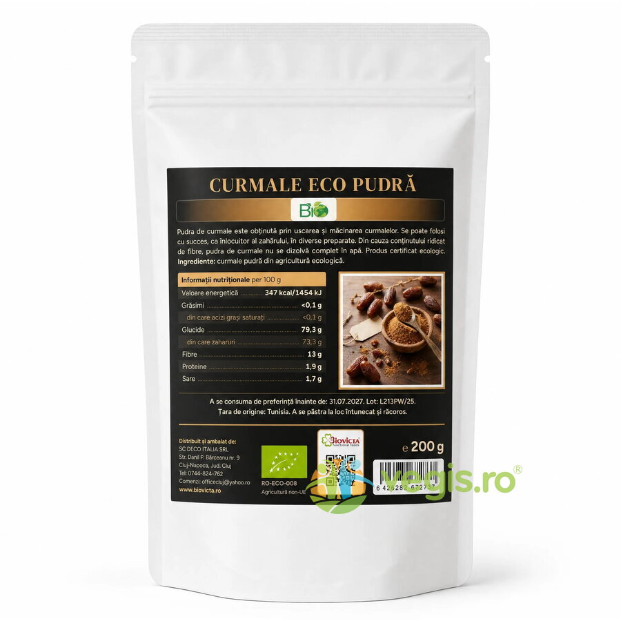 Oferte la Pudra de Curmale cu Indulcitor Natural Ecologica/Bio 200g
