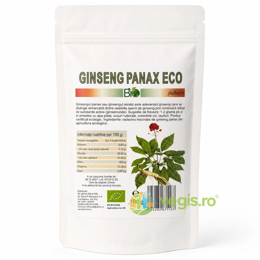 Oferte la Ginseng Panax Pudra Ecologica/Bio 100g