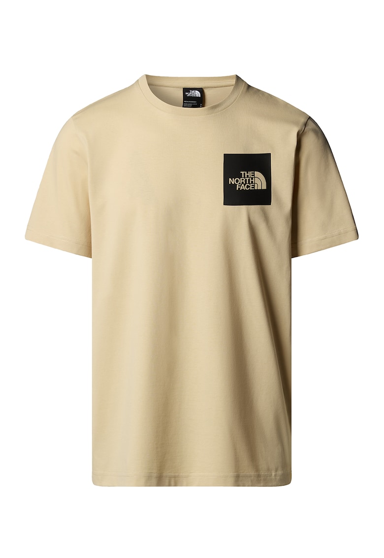 Oferte la Tricou cu decolteu la baza gatului si logo pe piept - Bej inchis