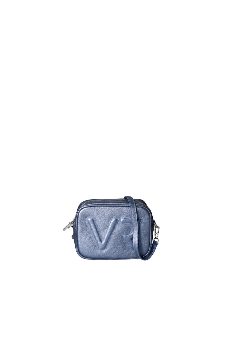 Oferte la Geanta crossbody din piele cu bareta ajustabila - Albastru prafuit