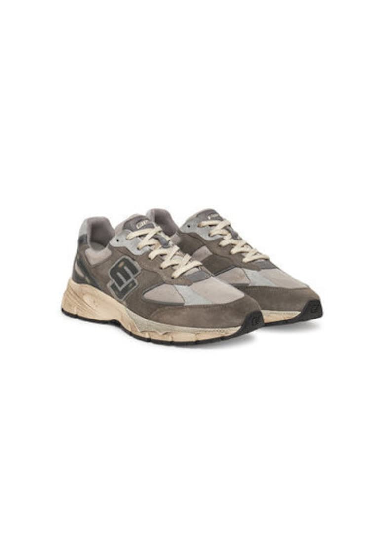 Oferte la Pantofi sport barbati - BB5017 PX645 -  Piele naturala - Gri - Gri