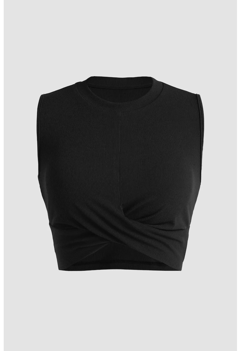 Oferte la Maiou crop -  tricotat - asimetric - negru - poliester -