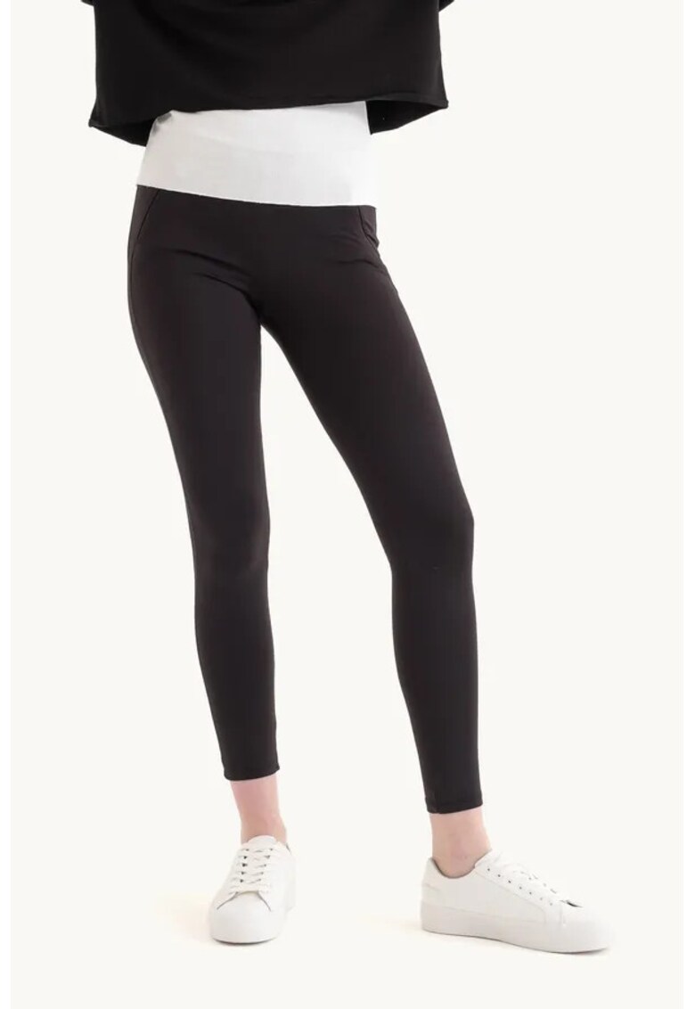 Oferte la Colanti -  cu talie inalta si buzunar - negri - textil - Negru -