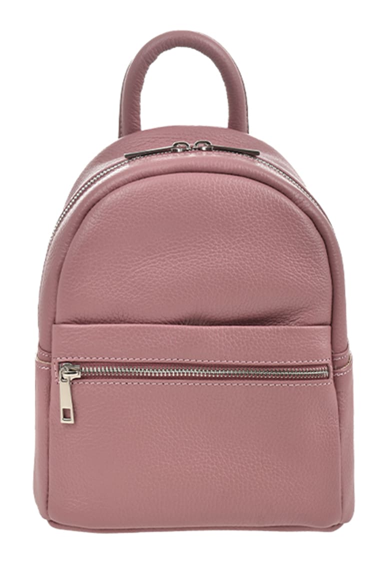 Oferte la Rucsac de piele cu buzunar cu fermoar - Lila