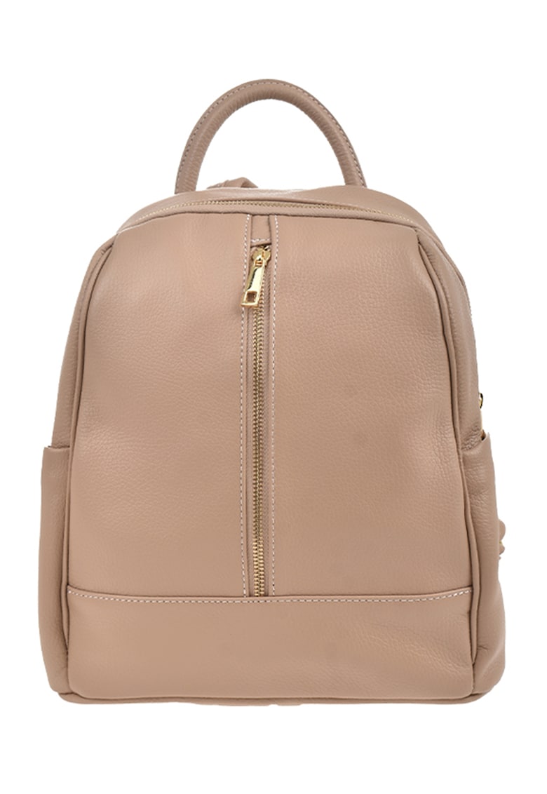 Oferte la Rucsac de piele cu buzunare exterioare - Bej