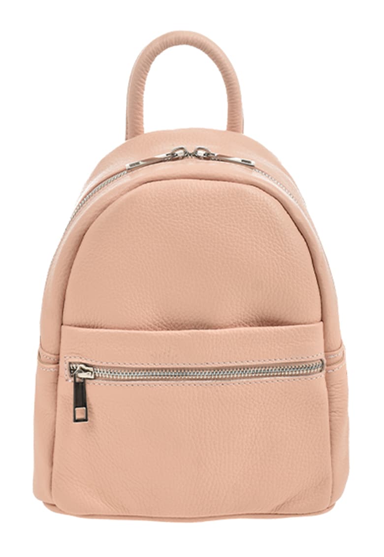 Oferte la Rucsac de piele cu buzunar cu fermoar - Piersica