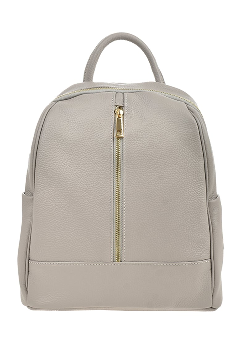 Oferte la Rucsac de piele cu buzunare exterioare - Gri deschis