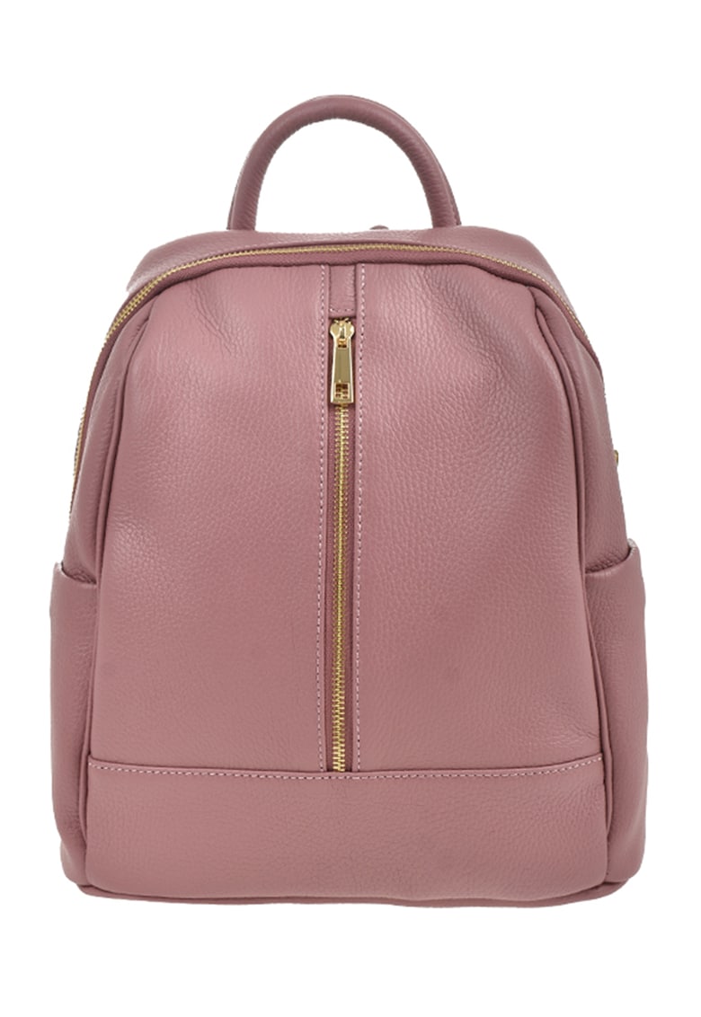 Oferte la Rucsac de piele cu buzunare exterioare - Roz prafuit