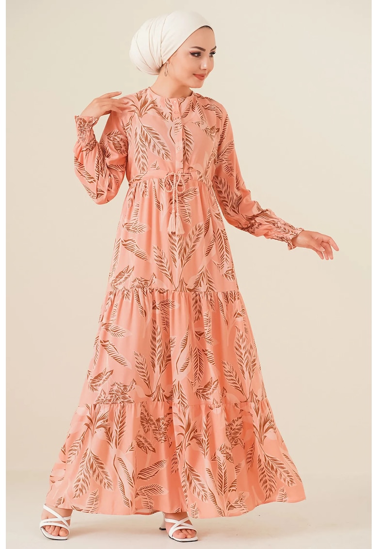 Oferte la Rochie maxi dama HiCCUP - viscoza - decolteu rotund - roz