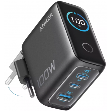 Oferte la Incarcator Retea Cu Cablu USB-C  Smart Display 100W 5A 1 x USB-A - 2 x USB-C Gri