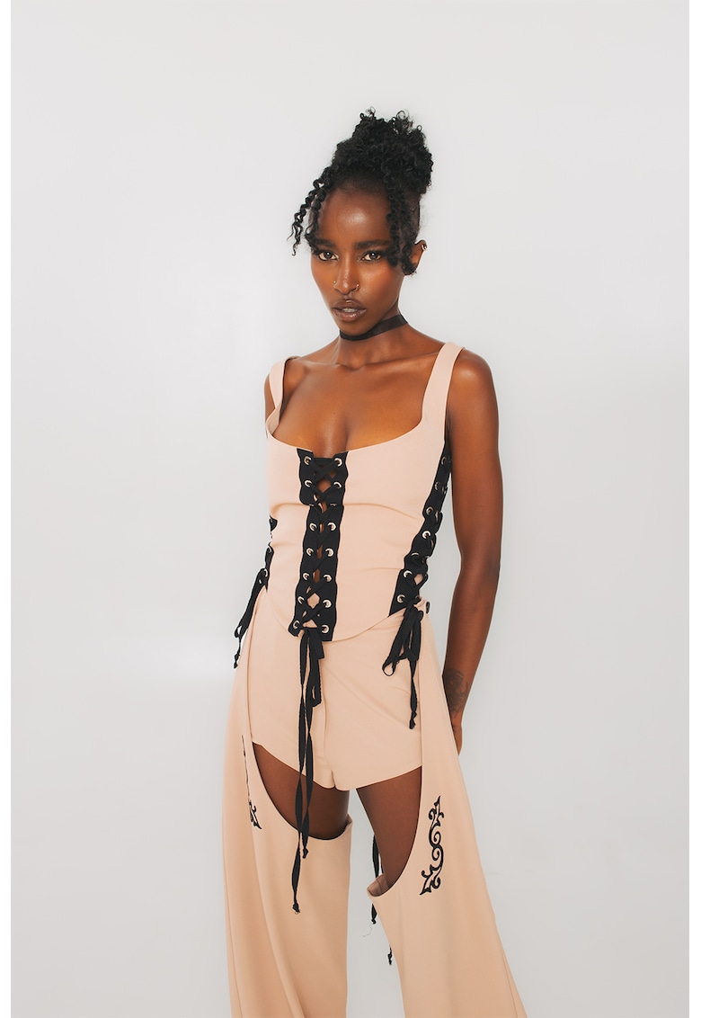 Oferte la Corset cu detalii cu siret - Negru/Bej