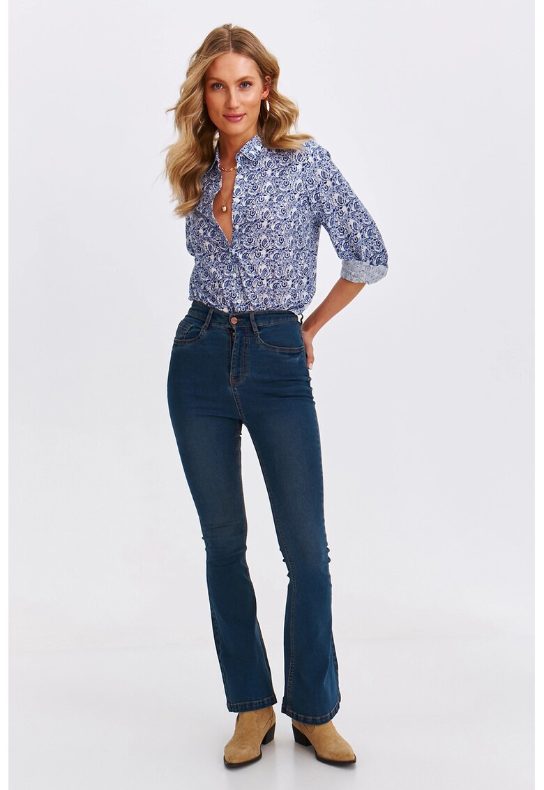 Oferte la Blugi bootcut cu talie inalta - Bleumarin