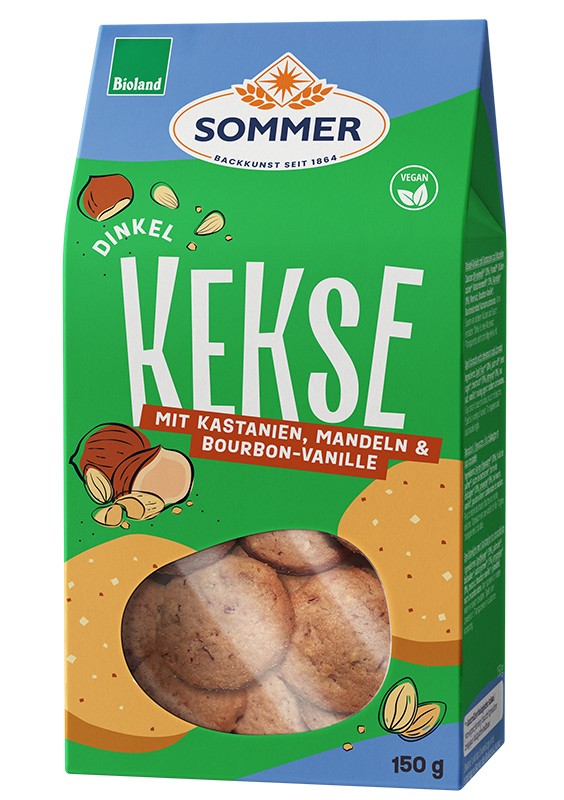 Oferte la Biscuiti bio din grau spelta cu migdale si castane, 150g Sommer