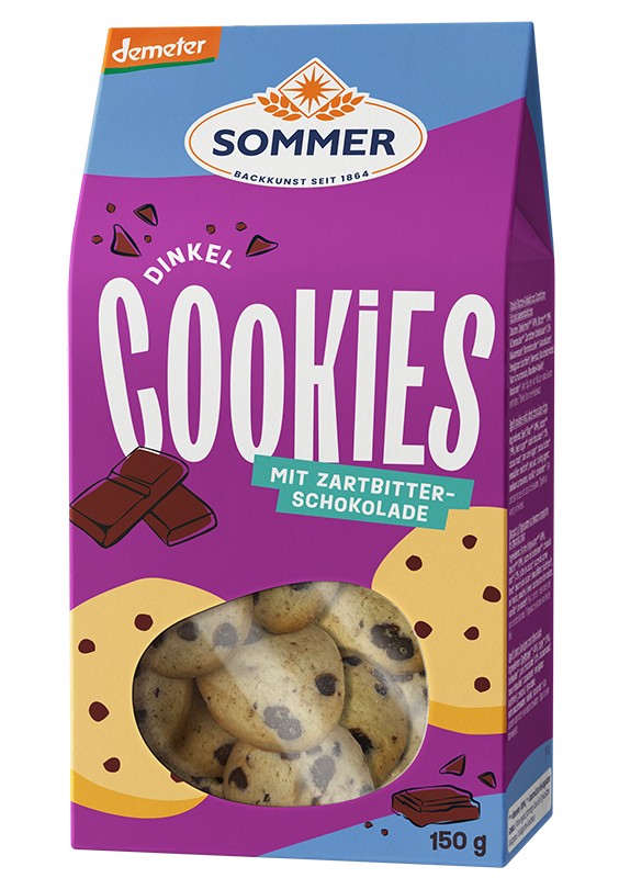 Oferte la Biscuiti bio din grau spelta cu ciocolata neagra, demeter, 150g Sommer
