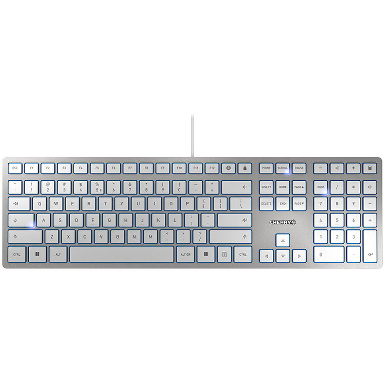 Oferte la Tastatura Slim KC 6000 USB Layout English US/INT 110 Taste Argintiu/Alb