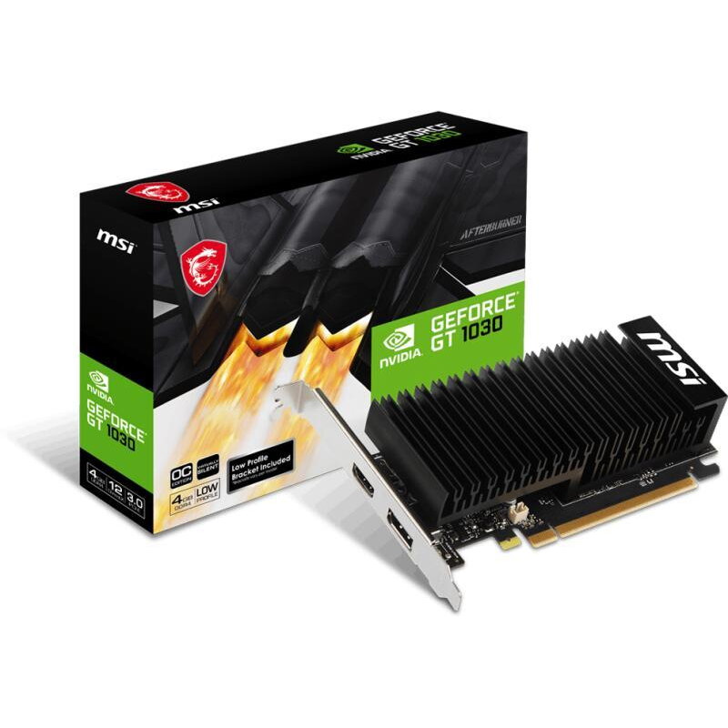 Oferte la Placa video MSI Grafikkarte GeForce GT 1030 4GHD4 LP OC - 4 GB GDDR4 OC