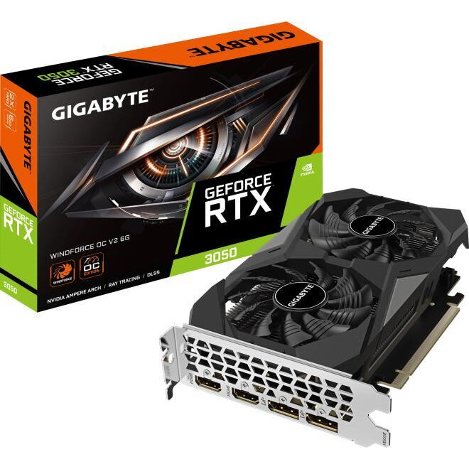 Oferte la Placa video GIGABYTE Grafikkarte GeForce RTX 3050 WINDFORCE OC V2 6G - 6 GB GDDR6 OC