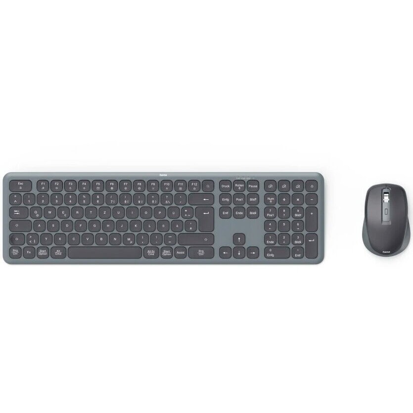 Kit Tastatura si Mouse WKM-550 2.4GHz RF / Bluetooth Layout Qwerty US Negru/Gri