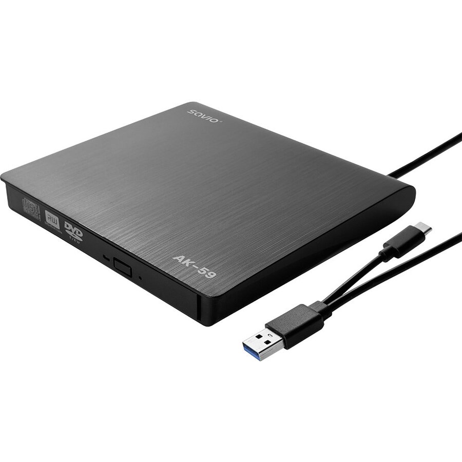 Oferte la CD/DVD Recorder AK-59 External Slim R/RW  USB-C/USB-A Negru