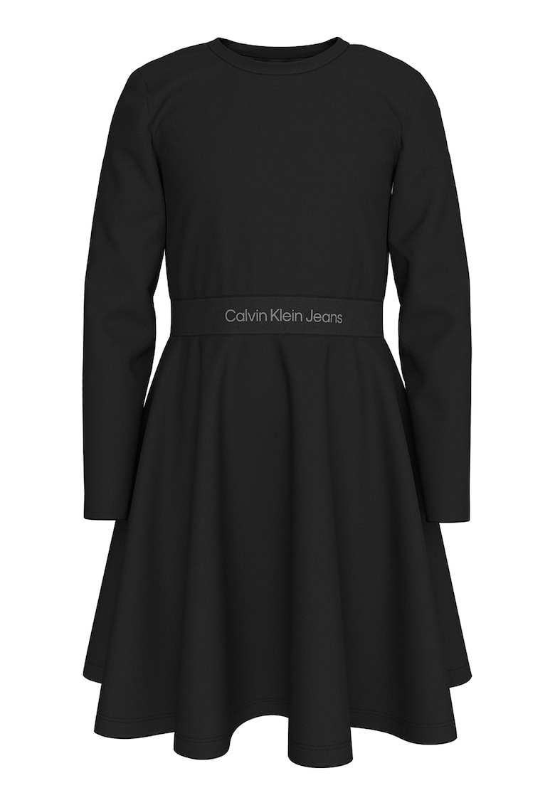 Oferte la Rochie evazata cu logo - Negru
