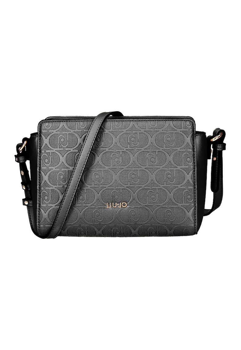 Oferte la Geanta crossbody de piele ecologica cu model logo - Negru