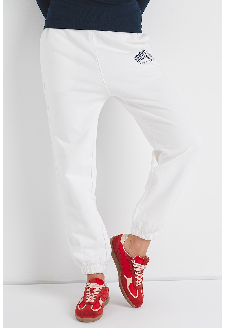 Oferte la Pantaloni de trening cu talie inalta - Alb