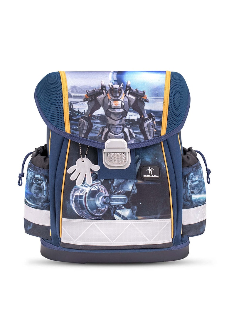 Oferte la Rucsac cu model si partea din spate dublata - Gri/Albastru