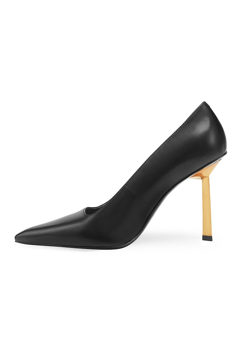Oferte la Pantofi de piele cu varf ascutit - Negru