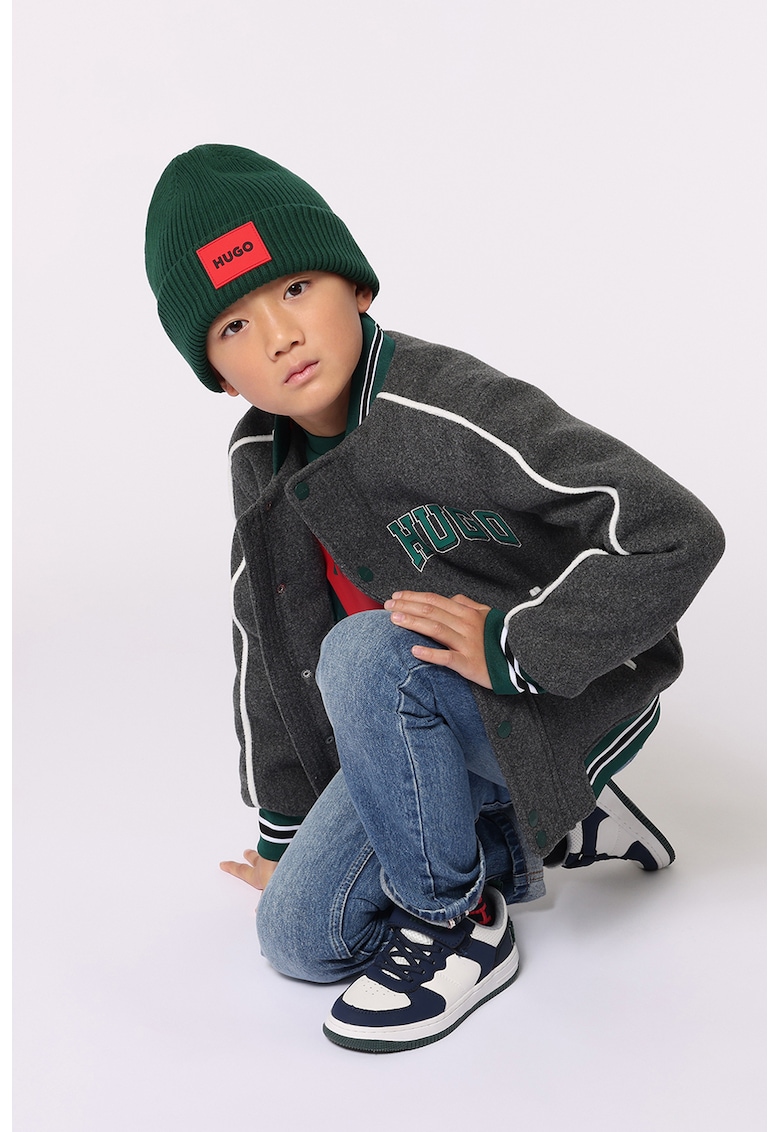 Oferte la Jacheta bomber cu buzunare oblice - Alb/Gri melange/Verde persan