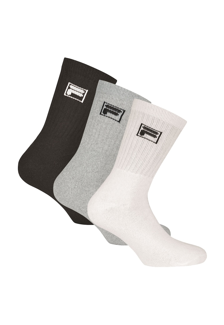 Oferte la Set de sosete lungi unisex - 3 perechi - Alb/Negru/Gri