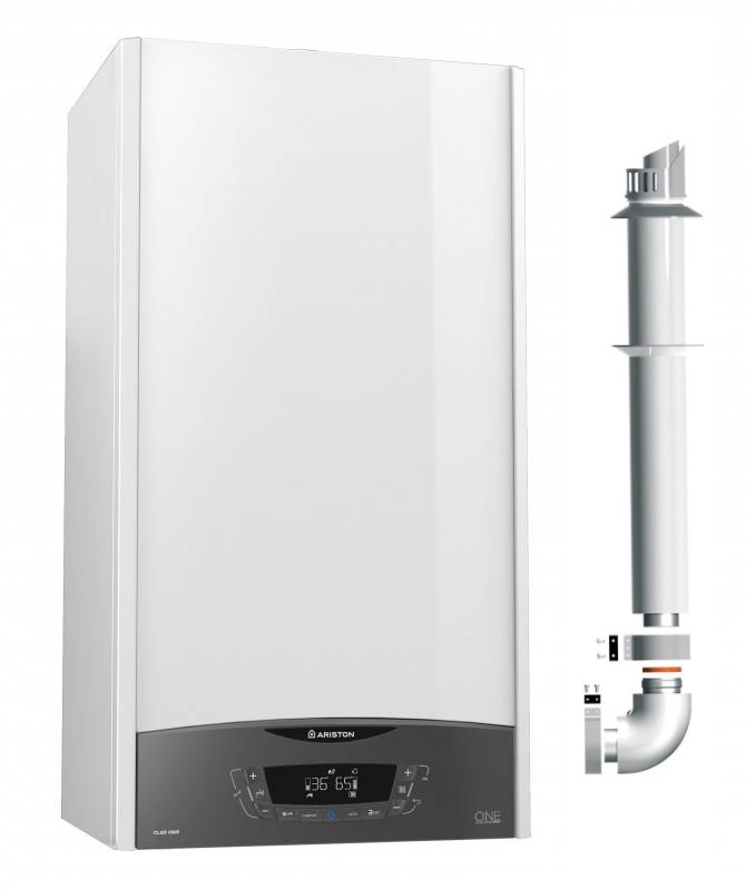 Oferte la Centrala termica in condensare Ariston CLAS ONE+ WIFI 24 KW pentru incalzire si preparare ACM kit evacuare si extragarantie incluse