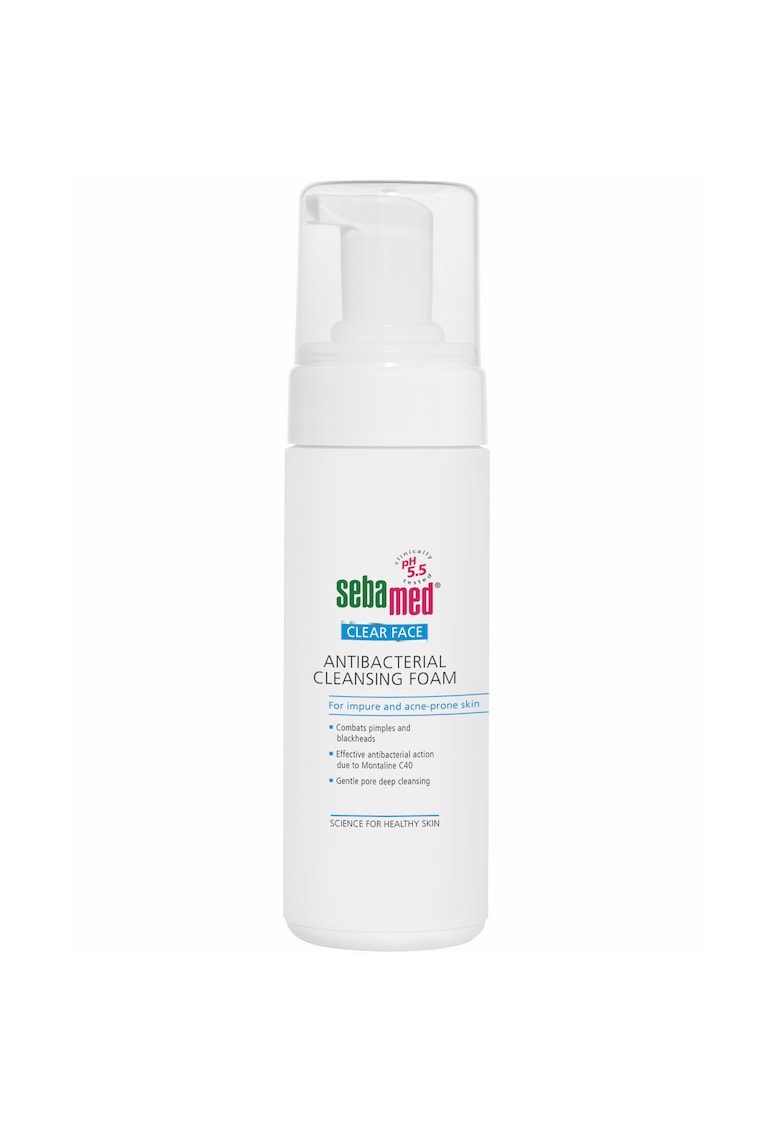 Oferte la Spuma dermatologica antibacteriana de curatare Clear Face  pentru ten acneic - 150 ml