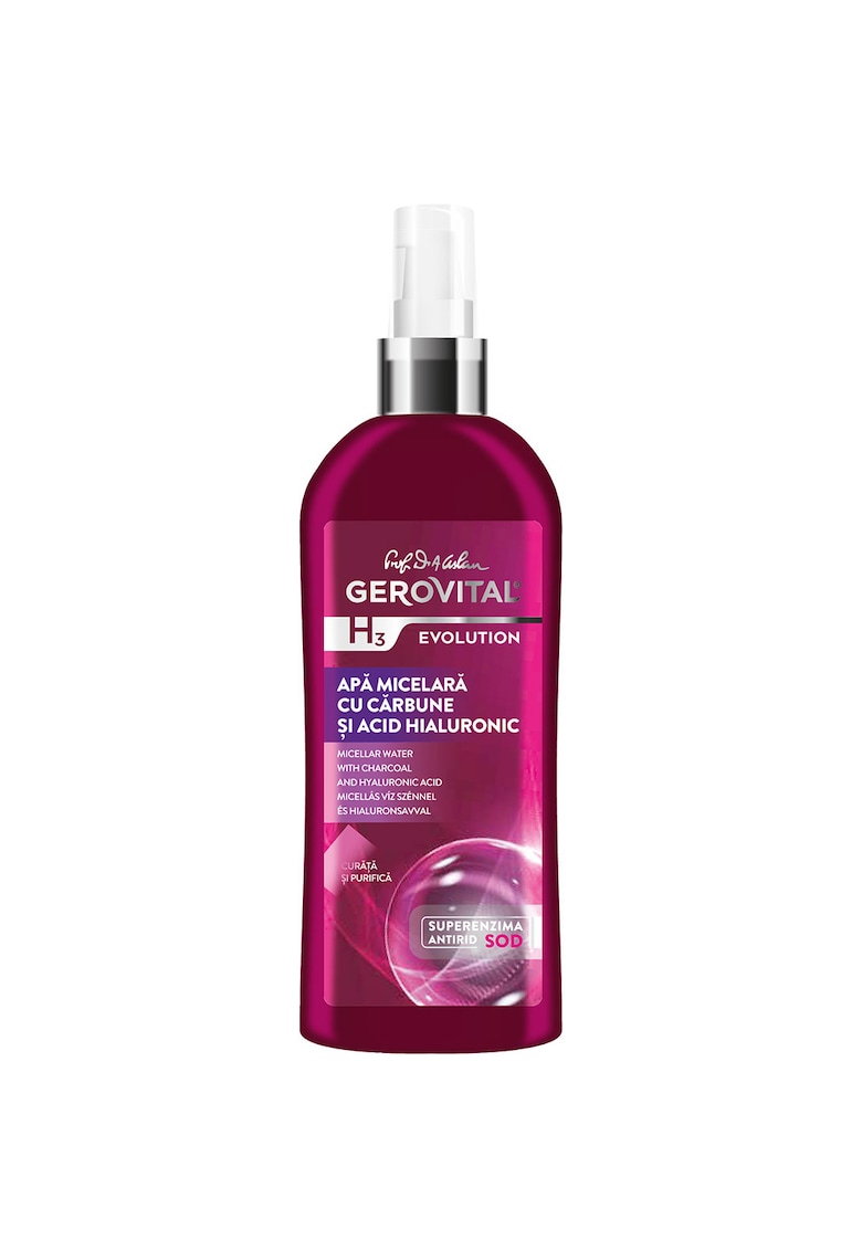 Oferte la Apa micelara  H3 Evolution cu carbune si acid hialuronic - 150 ml