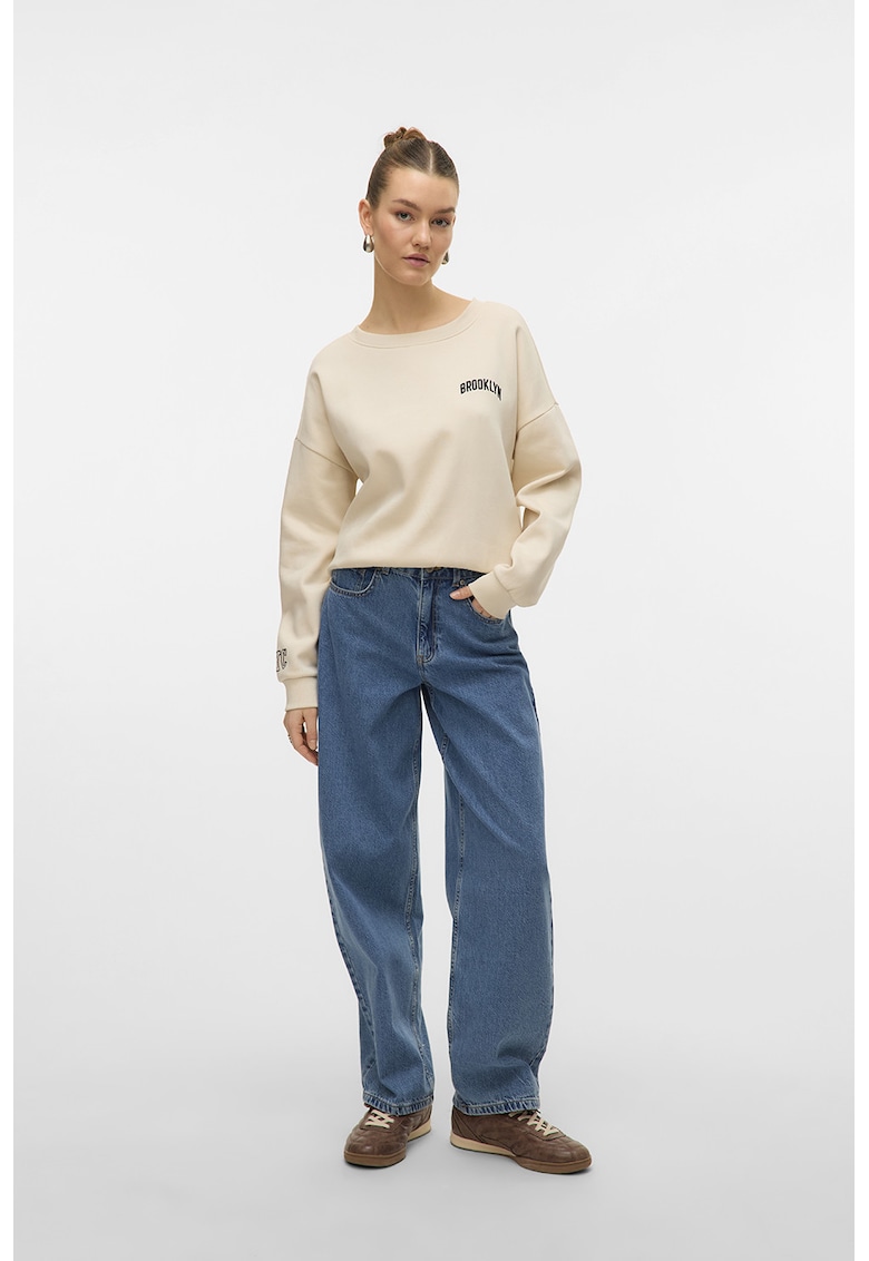 Oferte la Blugi relaxed fit cu talie medie - Albastru