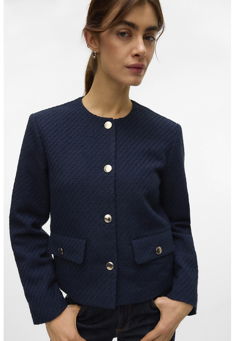 Oferte la Jacheta cu buzunare cu clapa - Bleumarin