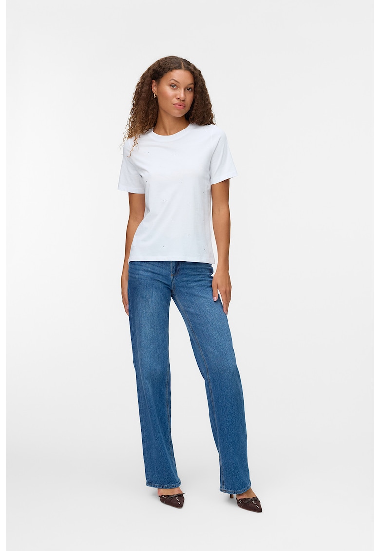 Oferte la Tricou din bumbac organic cu strasuri - Alb