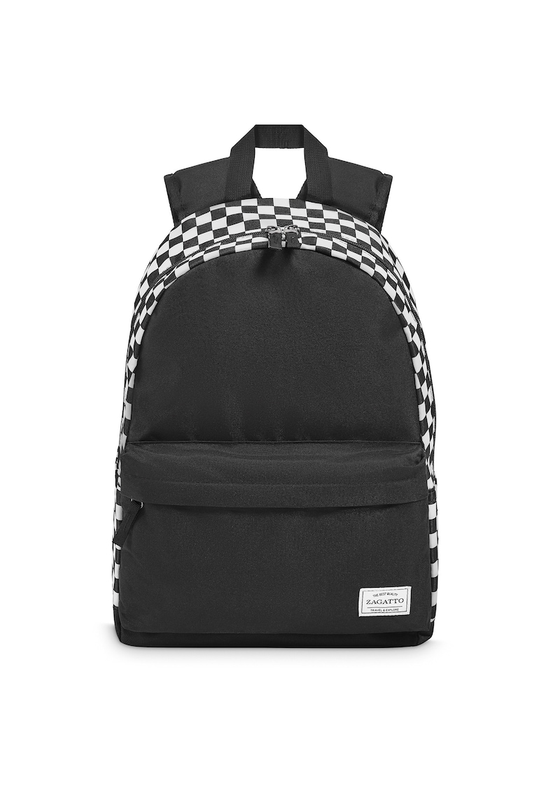 Oferte la Ghiozdan scoala fete - baieti -  Negru - Alb - 45x30x15 cm - Capalcitate 20L - Rucsac scoala adolescenti - Calsele 5-8 - Liceu - Universitate - Usor - Bretele confortabile - Casual - Sport - ZG766