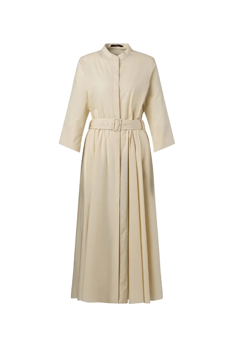 Oferte la Rochie midi cu o curea in talie - Crem