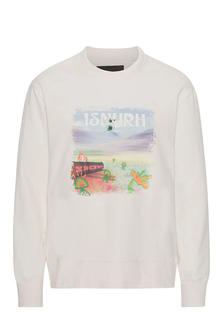 Oferte la Pulover regular fit cu imprimeu si logo-ul Isnurh - Alb