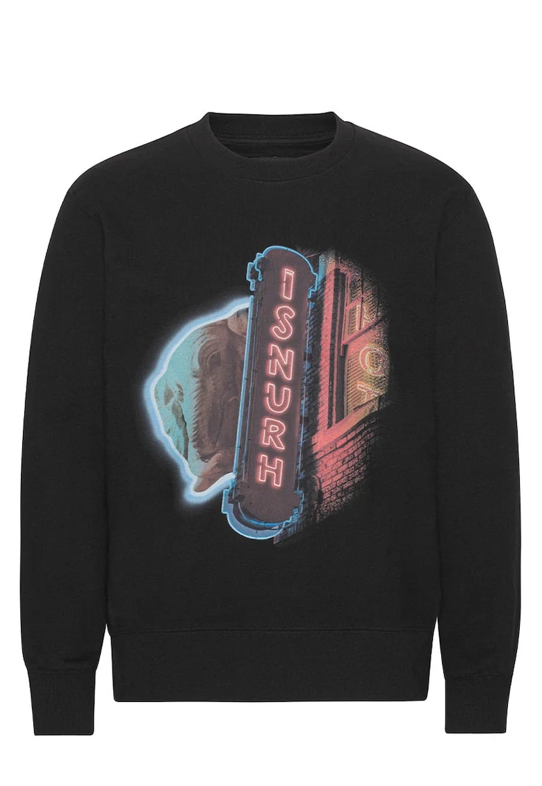 Oferte la Pulover regular fit cu imprimeu si logo-ul Isnurh ISN1 - Negru