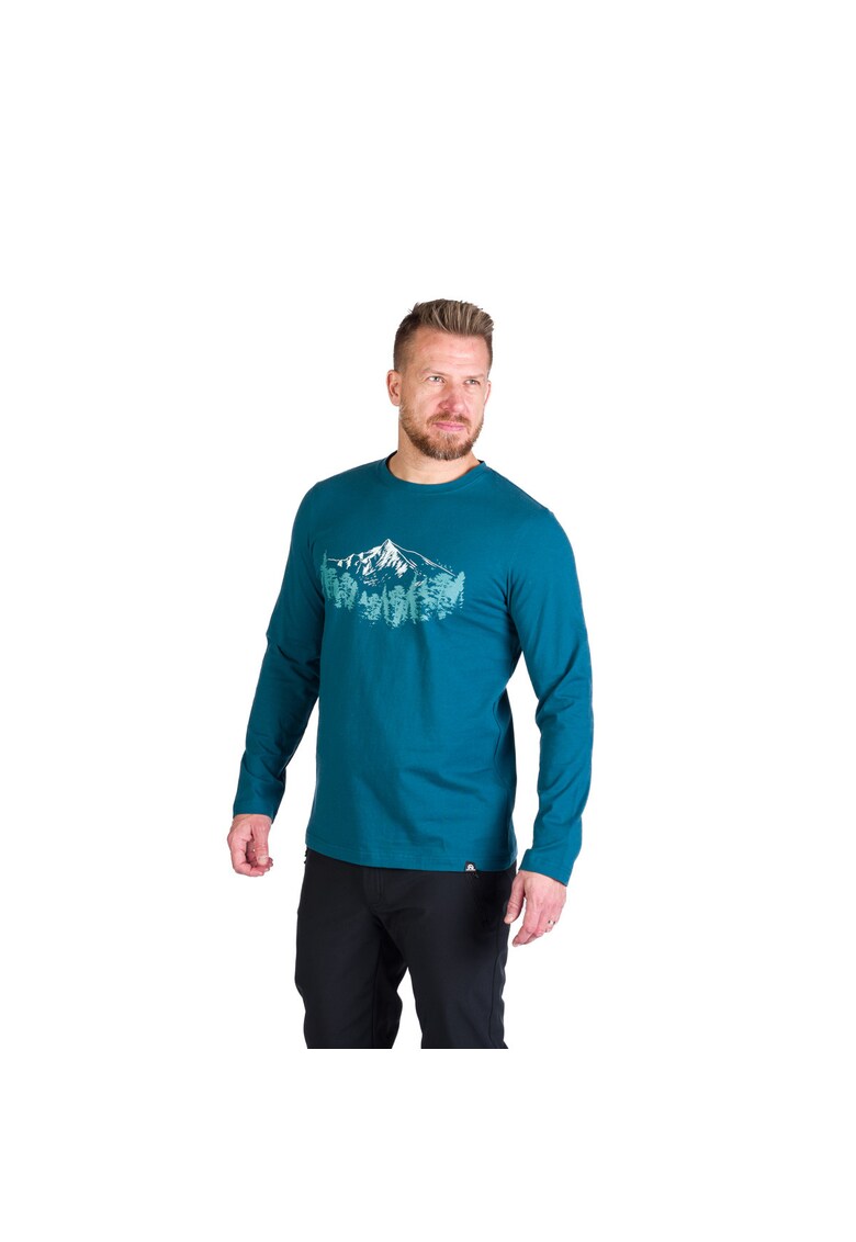 Oferte la Tricou bumbac cu maneca lunga barbati Stewart - Bleumarin