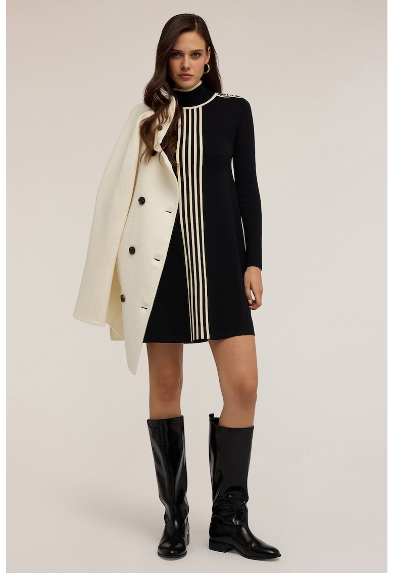 Oferte la Rochie cu imprimeu si croiala lejera - Negru