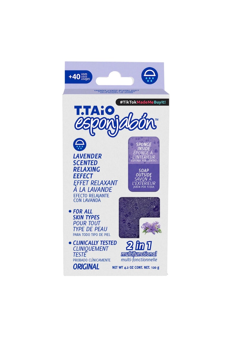 Oferte la 2 in 1 Burete de baie si sapun incorporat - cu parfum de lavanda - efect relaxant -  120 gr